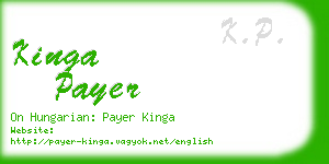 kinga payer business card